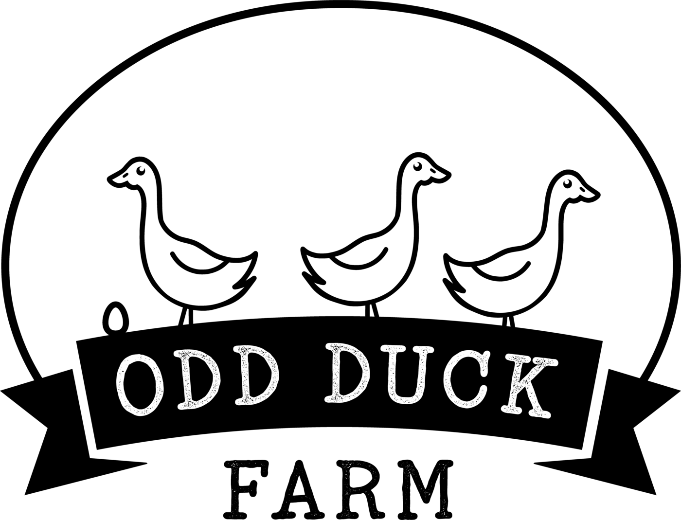 Odd Duck Farm logo — three geese on a banner